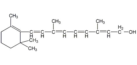 Vitamin A structural formula